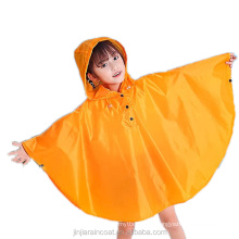 wholesale custom fashion cute design printed girls raincoat waterproof plastic polyester PVC hood rain poncho